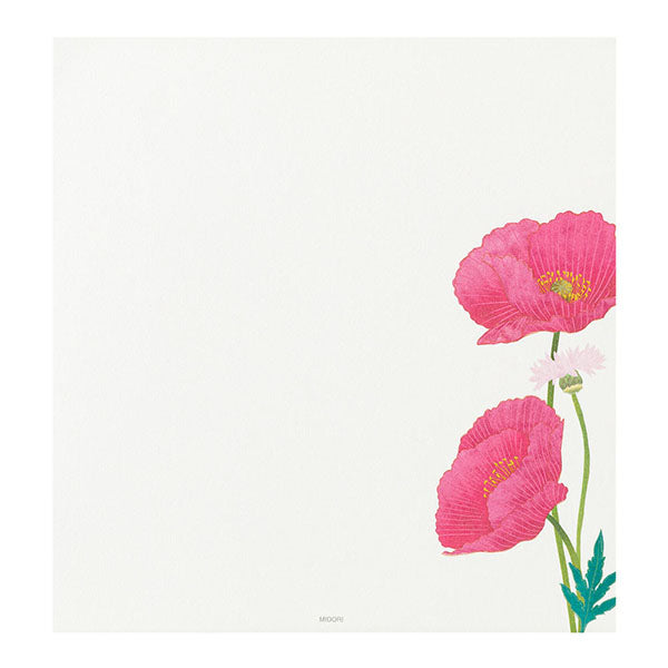 Midori Letter Pad 017 Four Designs Poppy