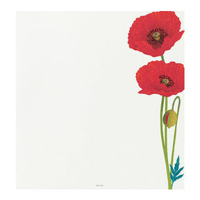 Midori Letter Pad 017 Four Designs Poppy