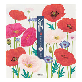 Midori Letter Pad 017 Four Designs Poppy