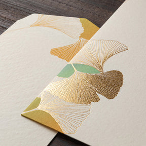 Midori Envelopes - Foil Stamped Ginkgo 036