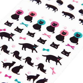 Midori Notebook Stickers - Black Cat