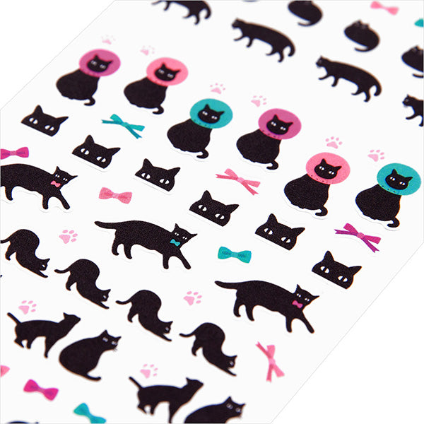 Midori Notebook Stickers - Black Cat