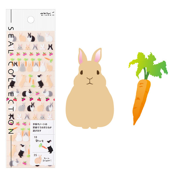 Midori Notebook Stickers - Rabbit