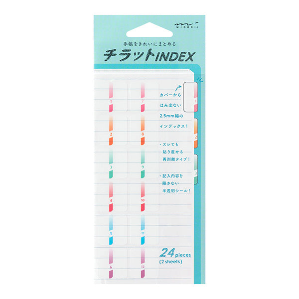 Midori Index Label- Chiratto Number Color