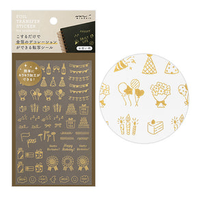 Midori Foil Transfer Stationery Stickers - Celebration