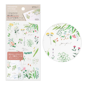 Midori Transfer Stationery Stickers - Flowering Plants