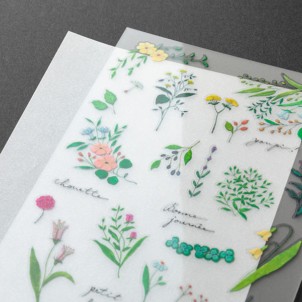 Midori Transfer Stationery Stickers - Flowering Plants