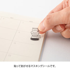 Midori Notebook Stickers - Monotone Cafe