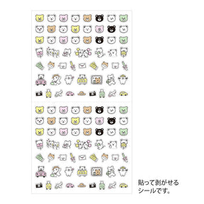 Midori Notebook Stickers - Emoji Bear