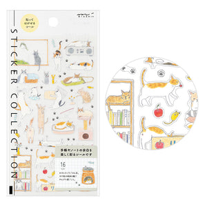 Midori Notebook Stickers - Cat Medium