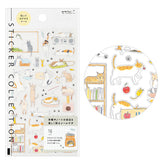 Midori Notebook Stickers - Cat - Medium