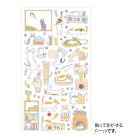 Midori Notebook Stickers - Cat - Medium