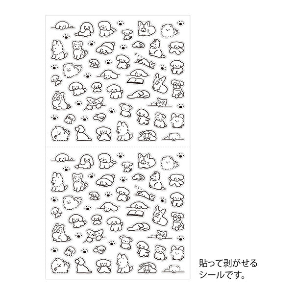 Midori Notebook Stickers - Dog - Small