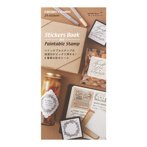 Midori Paintable Stamp Stickers Book - Natural Color