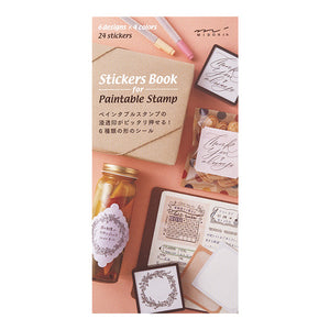 Midori Paintable Stamp Stickers Book - Warm Color