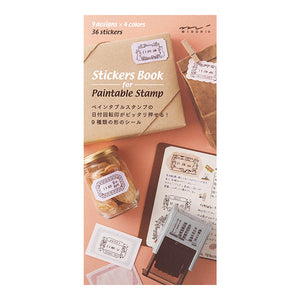 Midori Paintable Rotating Stamp Stickers Book - Warm Color