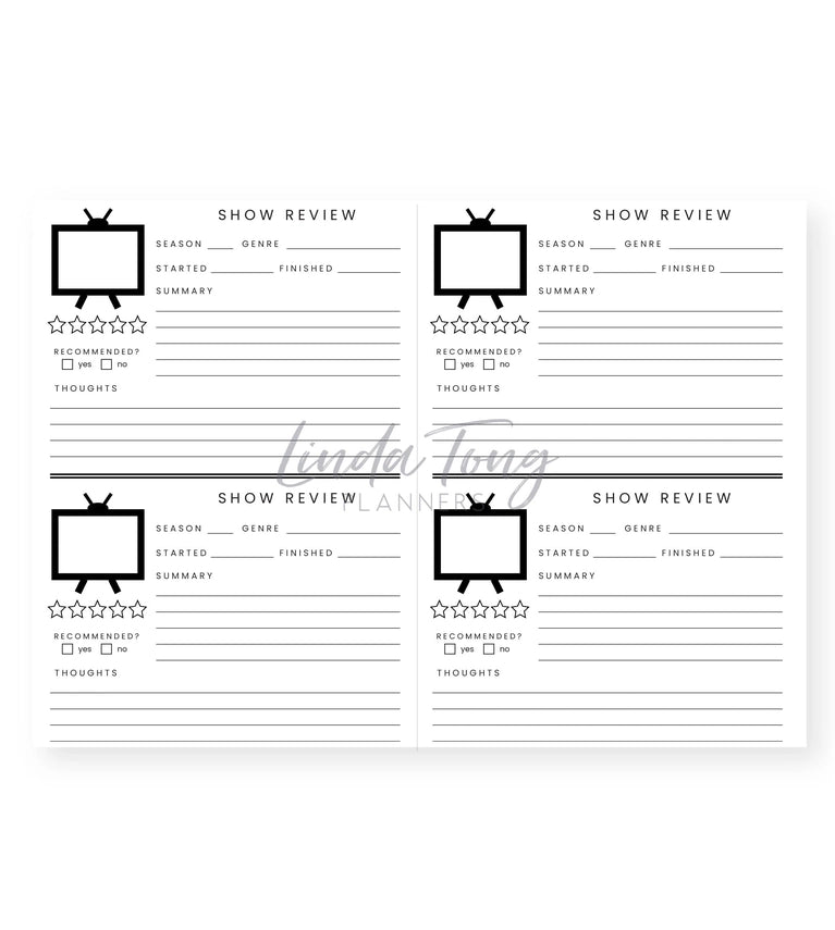 Linda Tong Planners - Tv + Movie Journal Pink