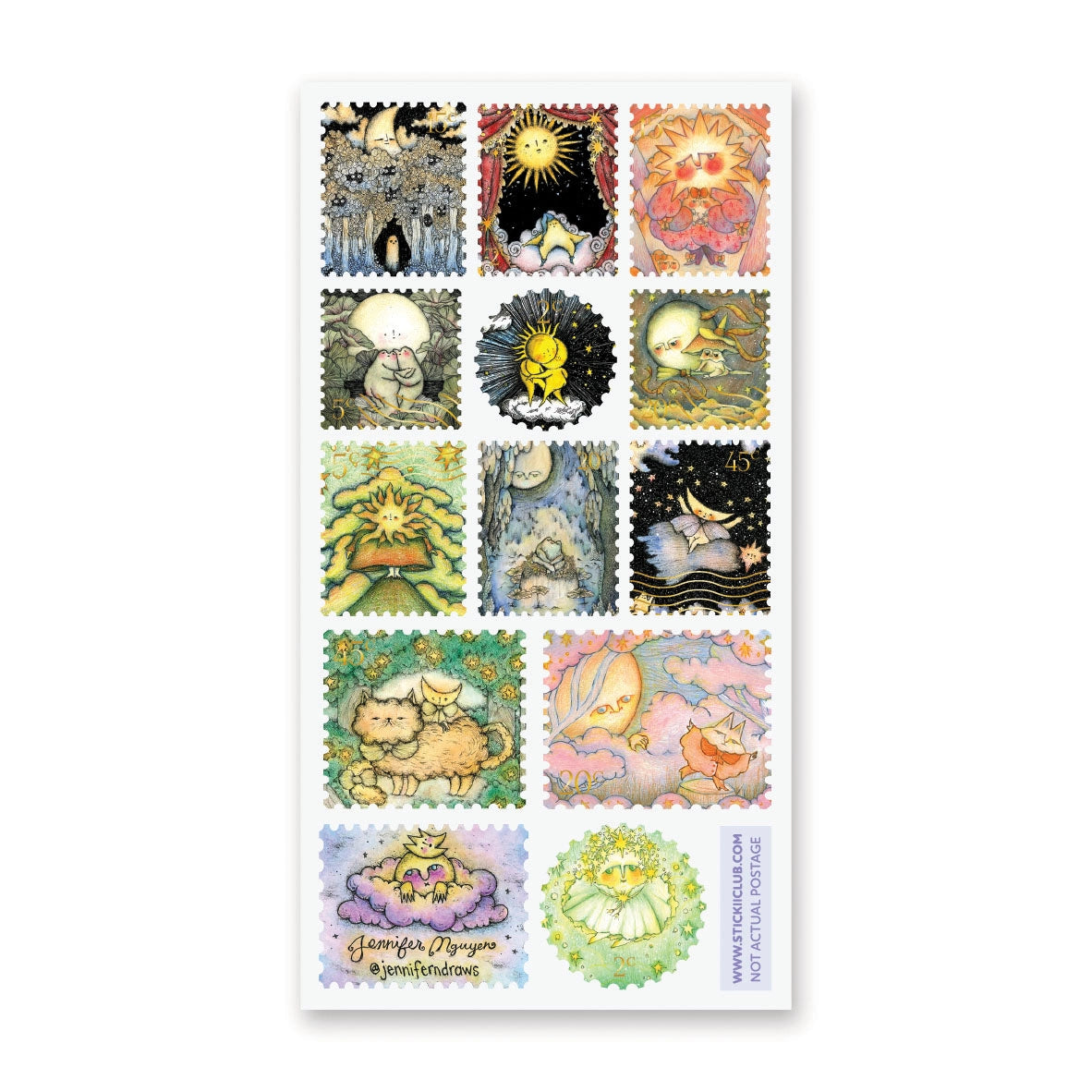STICKII Sticker Sheet - Sun & Moon Stamps