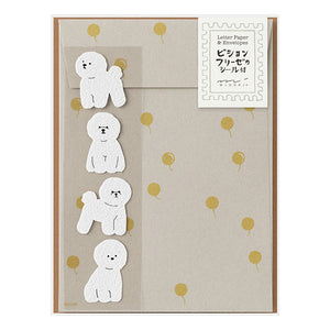 Midori Mini Letter Set with Stickers - Bichon Frise