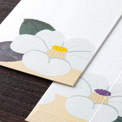 Midori Envelopes 092 Silk-printing White Camellia