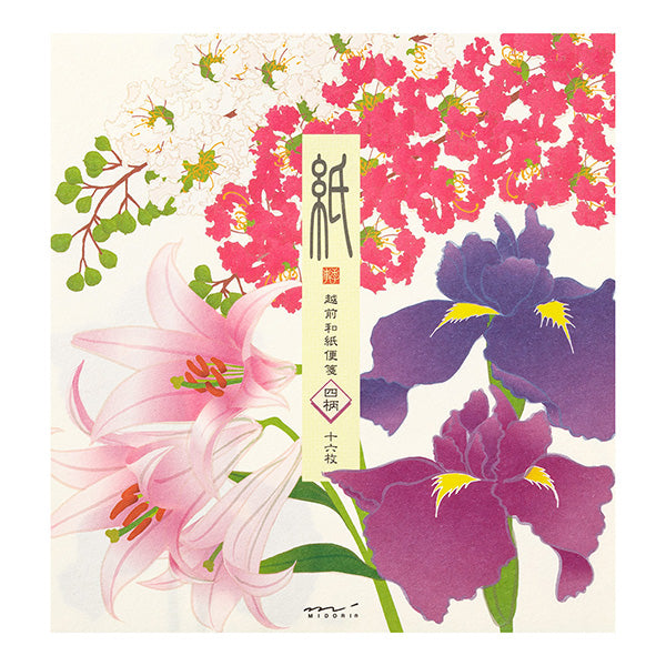 Midori Letter Pad 101 Four Designs Summer Flowers S2