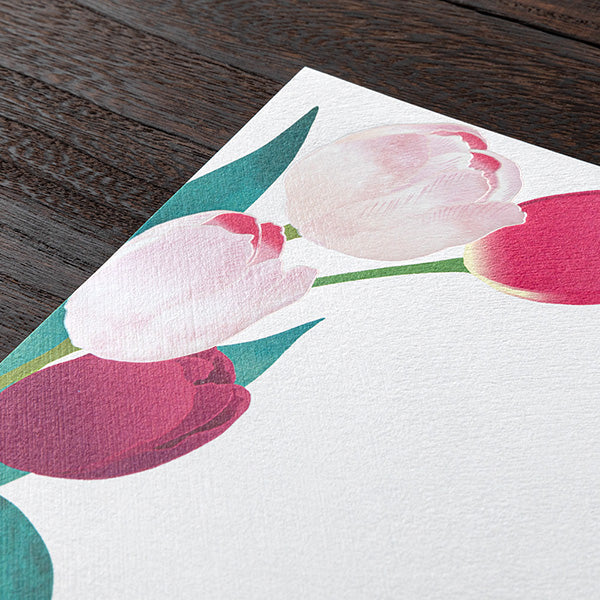 Midori Letter Pad 127 Foil Stamping Tulip