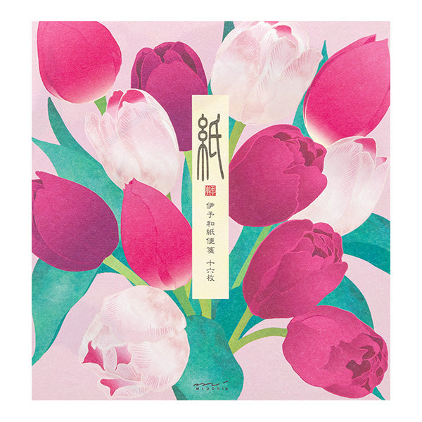 Midori Letter Pad 127 Foil Stamping Tulip