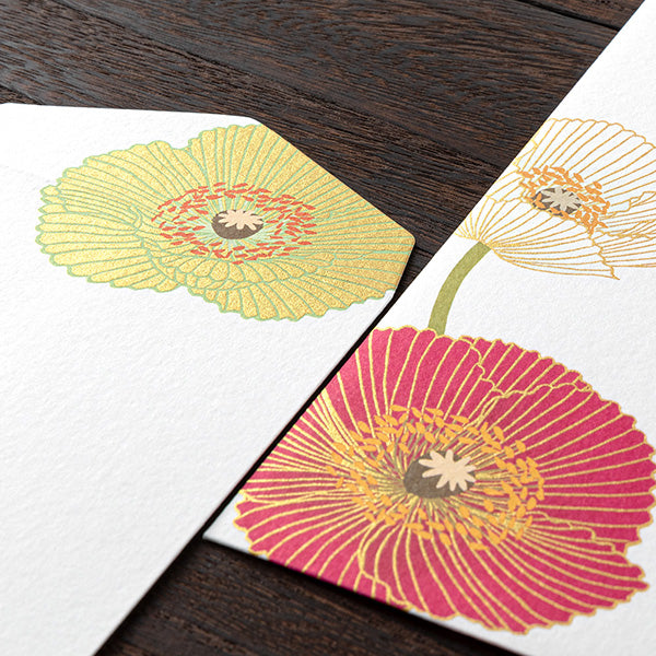 Midori Envelopes 132 Silk Printing Poppy