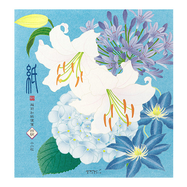Midori Letter Pad 133 Four Designs Summer Flowers S3