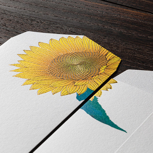 Midori Envelopes 136 Foil Stamping Sunflower S2