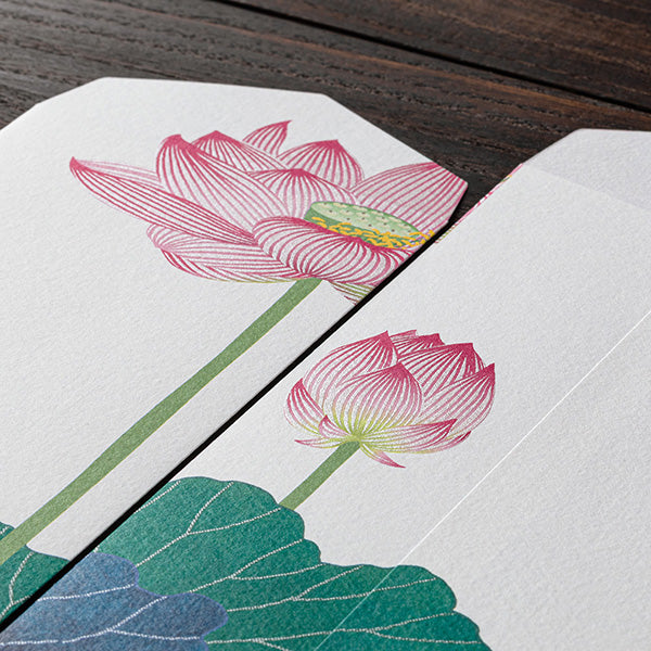 Midori Envelopes 138 Silk Printing Lotus