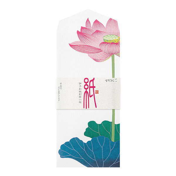 Midori Envelopes 138 Silk Printing Lotus