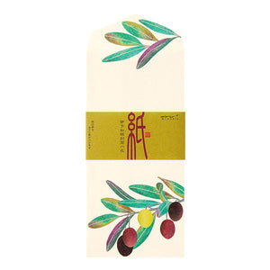 Midori Envelopes - Foil Stamped Olive Tree
