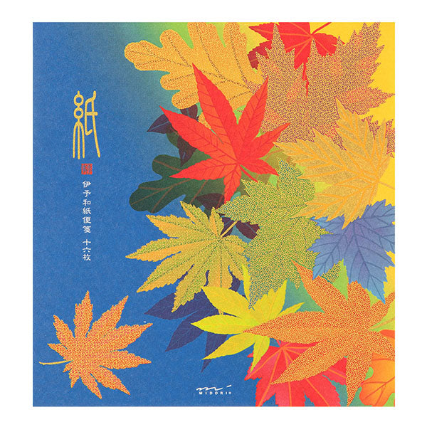 Midori Letter Pad Silk Printed Fallen Leaves