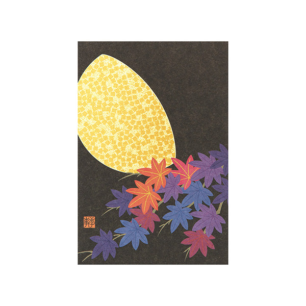 Midori -  Postcard Moon Maple Pattern