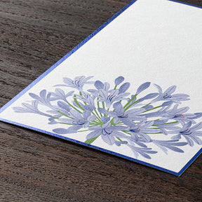 Midori Post Card 732 Foil Stamping Agapanthus