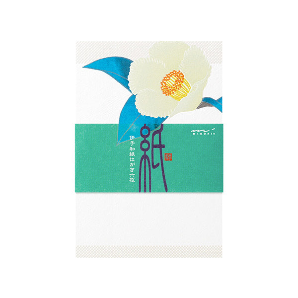 Midori Post Card 735 Foil Stamping Japanese Stewartia