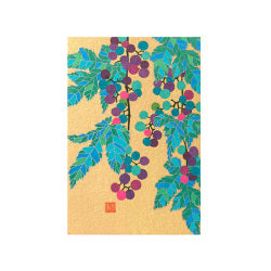 Midori -  Postcard With Wild Grape Pattern