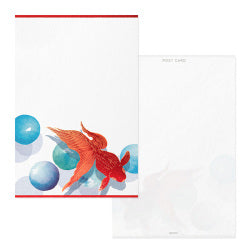 Midori Post Card - Foil Stamping Marble Goldfish 784
