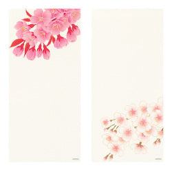 Midori Message Letter Pad Silk Printing Assorted Cherry Blossom Motif S2