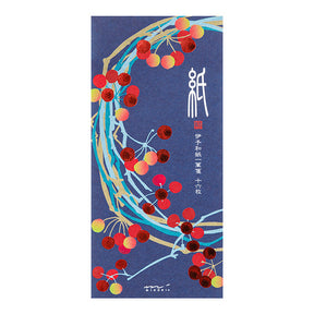 Midori Message Letter Pad 557 Foil Stamping Smilax China Wreath