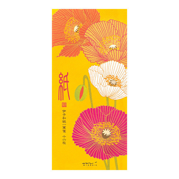 Midori Message Letter Pad 563 Silk Printing Poppy