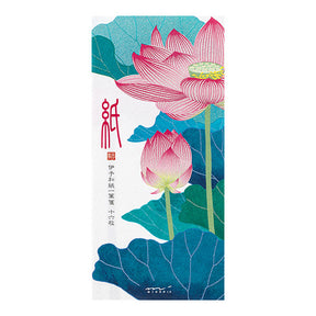 Midori Message Letter Pad 566 Silk Printing Lotus