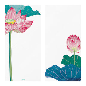 Midori Message Letter Pad 566 Silk Printing Lotus