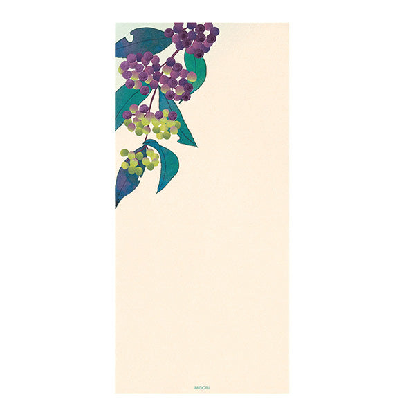 Midori Message Letter Pad 569 Foil Stamping Japanese Beauty Berry