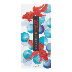 Midori Message Letter Pad 588 Foil Stamping Marble Goldfish