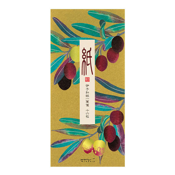 Midori Message Letter Pad Foil Stamped Olive Tree