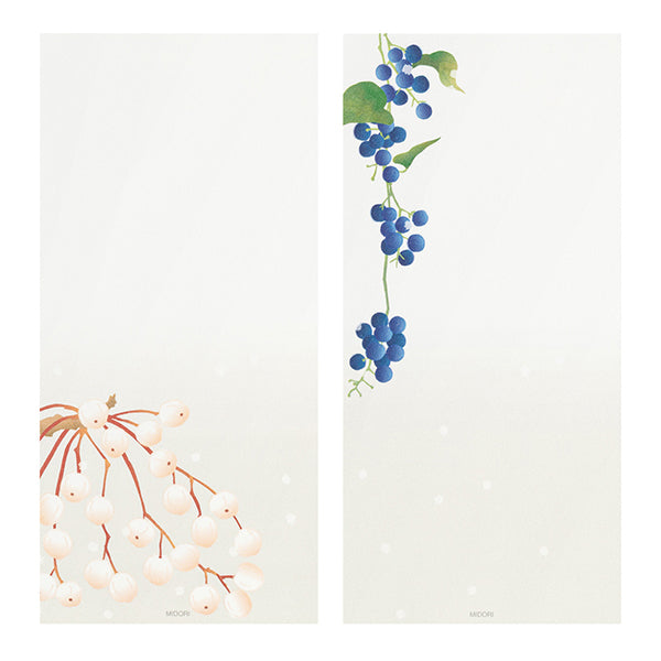 Midori Message Letter Pad 596 Four Designs Winter Fruit