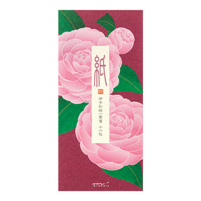 Midori Letter Pad 596 Foil Stamping Otome Camellia