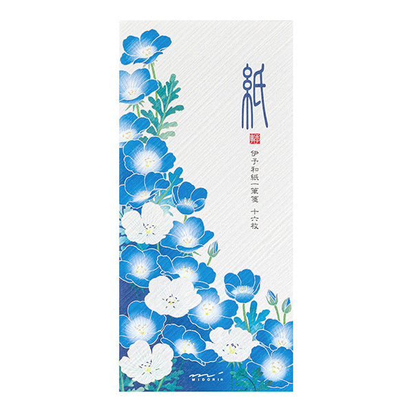 Midori Message Letter Pad 602 Silk Printing Nemophila